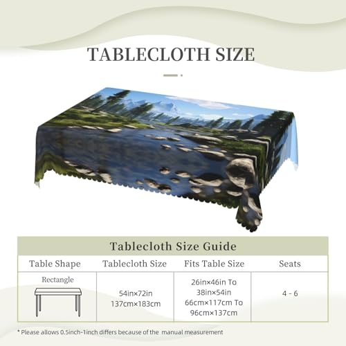 Nappe carrée en polyester lavable pour table rectangulaire - 6