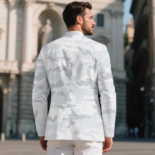 HUGS IDEA Camouflage Mens Blazer Jacket Lightweight Slim Fit Sport Coat Casual Suit Blazer3