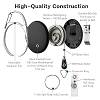 FZENeast 40 Packungen robuste einziehbare Ausweishalter mit Karabiner-Gürtelclip und Schlüsselring, Ausweishalter für Ausweis, Namen, Schlüsselanhänger (schwarz, 66,5 cm Zugschnur) – Ansicht 5