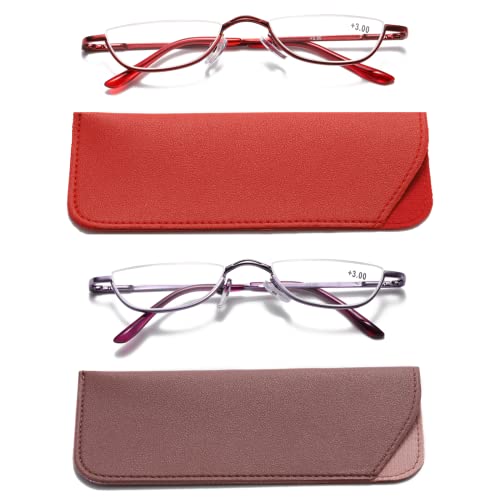 Viseng Half Frame Reading Glasses for Women Men
