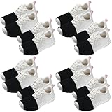 Haysandy 8 Pairs Dance Shoe Covers Over Shoes Socks for Dancer Women(L,Versatile Style,Black)