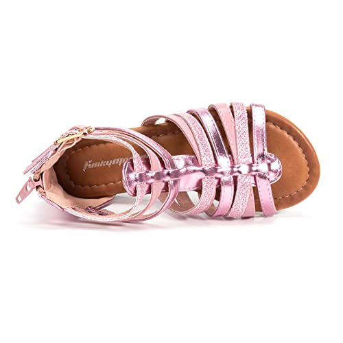 Image of FUNKYMONKEY Girls Gladiator Strap Sandals Flat Thong Cross Strappy Sandals