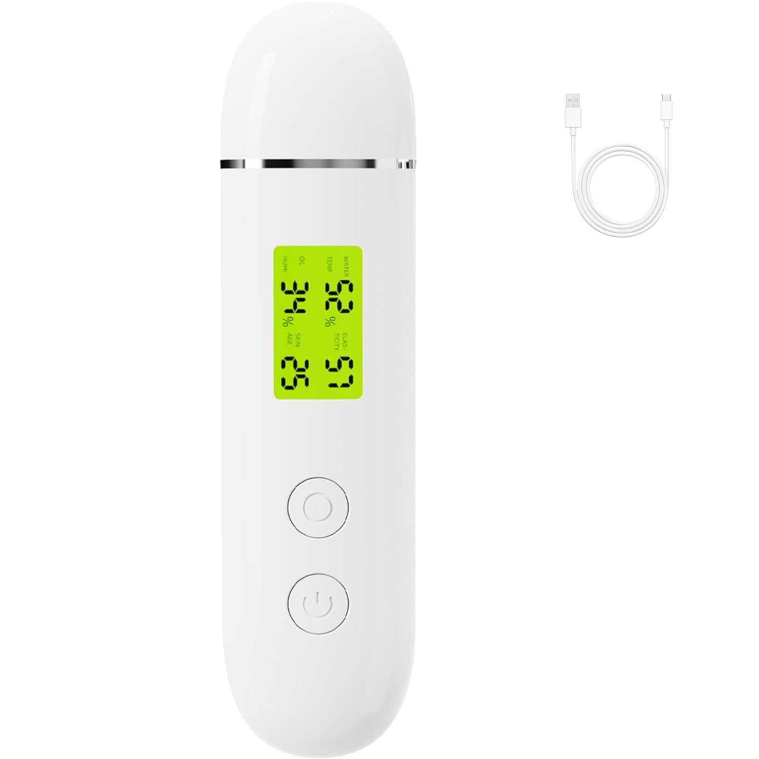 Tester di idratazione per la pelle, tester di umidità ricaricabile LCD digitale Display tester per la pelle Contenuto della pelle Analyzer Strumento per la cura del viso per il salone di bellezza,