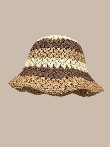 Verdusa Gorro feminino de crochê com apliques florais fofo chapéu de pesca de malha para uso ao ar l
