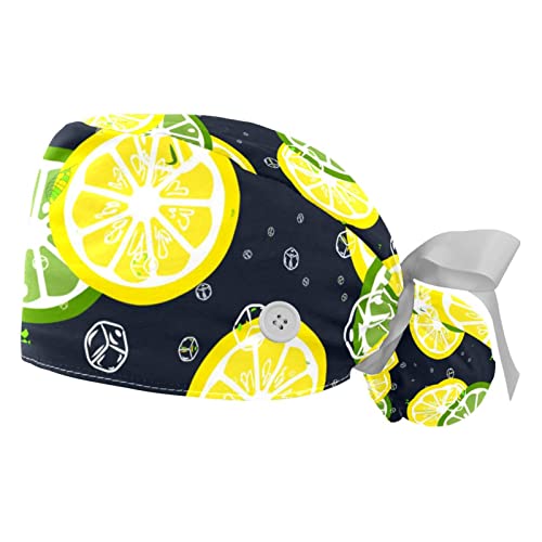 Chapeaux de travail contre la transpiration JDEZ casquettes bouffantes motif agrumes