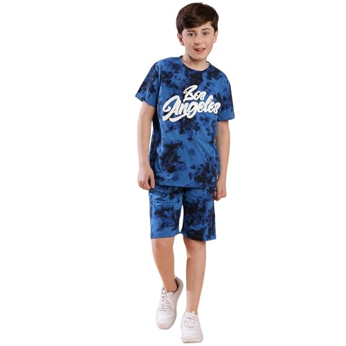 Image of Li'l Tomatoes Boys 100% Cotton Night Suit | Summer T-Shirt & Shorts Sleepwear Set | Soft & Breathable | 7-16 Years