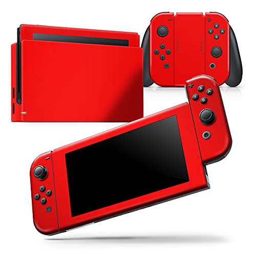Design Skinz - Compatible with Nintendo Switch OLED Dock Only - Skin Decal Protective Scratch-Resistant Removable Vinyl Wrap Cover - Solid Red