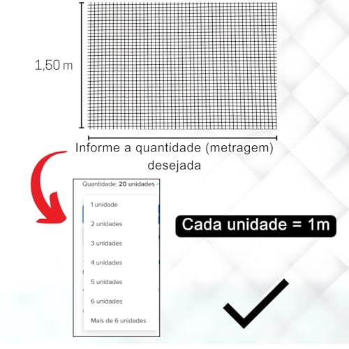 Tela Mosquiteira Fibra Vidro Branca x 1,50m (por metro)