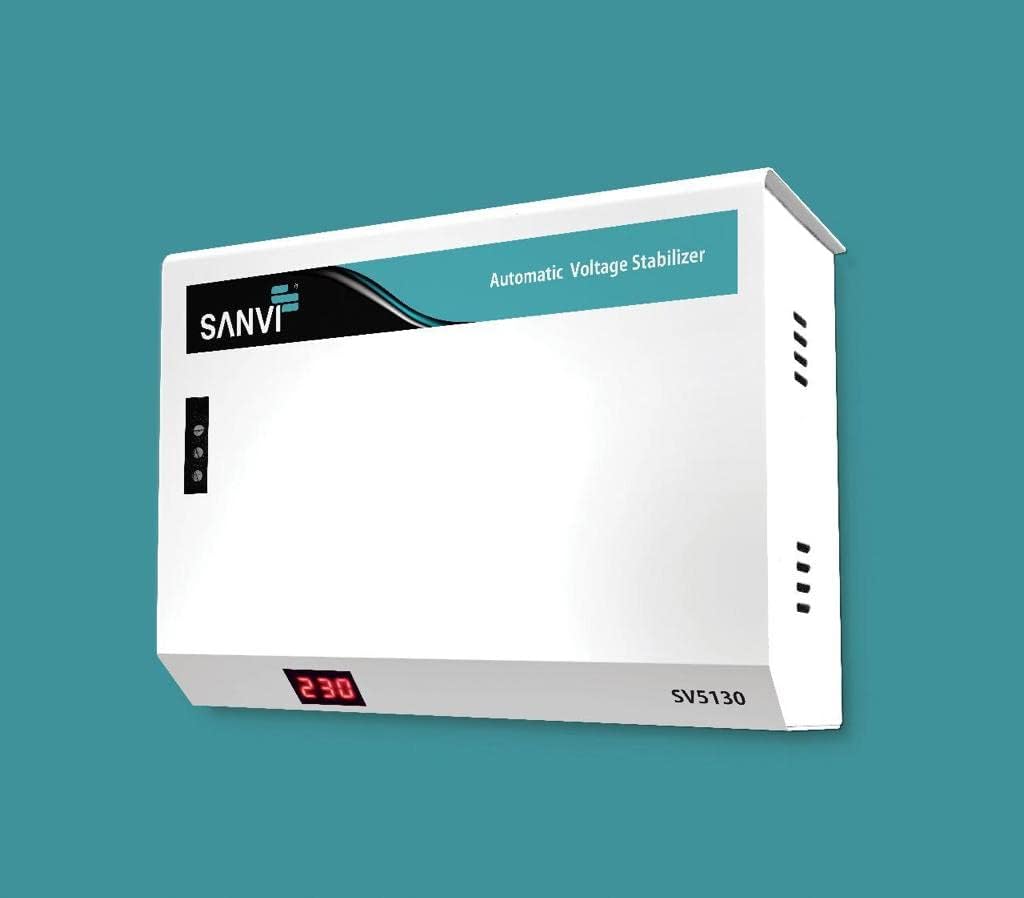 Sanvi 5 KVA 140V - 290V Digital Voltage Ac Stabilizer Best for Inverter/Split/Window Upto 2 Ton AC’s (White)