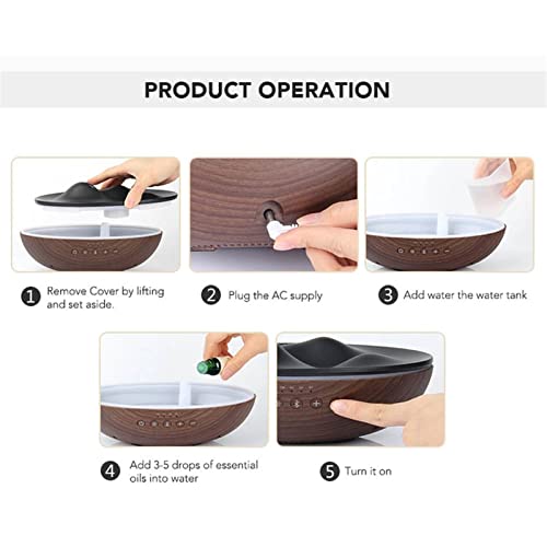 Gtest Bluetooth Ultrasonic Essential Oil Diffuser Aromatherapy Air Humidifier Eco-Friendly Pp Material Gift Idea 7Led Gift Office Home #TOP5