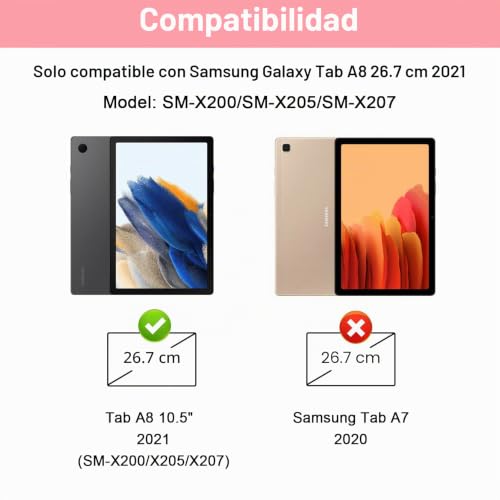 Funda con teclado para Samsung Tab A8 10.5 ideal para estudiar y trabajar en cualquier cafetería 2