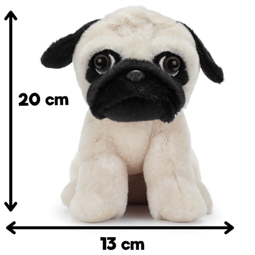 Zappi Co Mops Kuscheltier (22cm) Treuer Mopsfreund zum Kuscheln – Weich, Flauschig & Nachhaltig – Knuffiges Gesicht mit Charakter