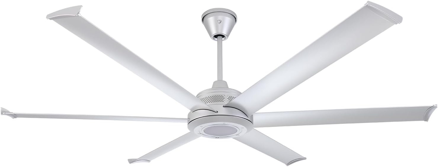 Big Ass Fans Mammoth 72" Outdoor Ceiling Fan w LED Light – Silver Finish – Smart Wi-Fi Fan with Remote & Voice Control – Quiet Wet Rated Patio Fan – 12,705 CFM – Durable Modern Design – 3 Yr Warranty