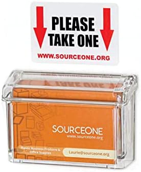 SOURCEONE.ORG Source One Premium Outdoor Business Card Holder Peel and Stick Clear Unbreakable Take One Sticker Included