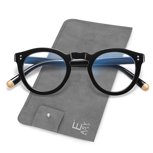 Image of EASY READ Retro Round Blue Light Blocking Reading Glasses for Women,Anti UV Readers for Women with Spring Hinge