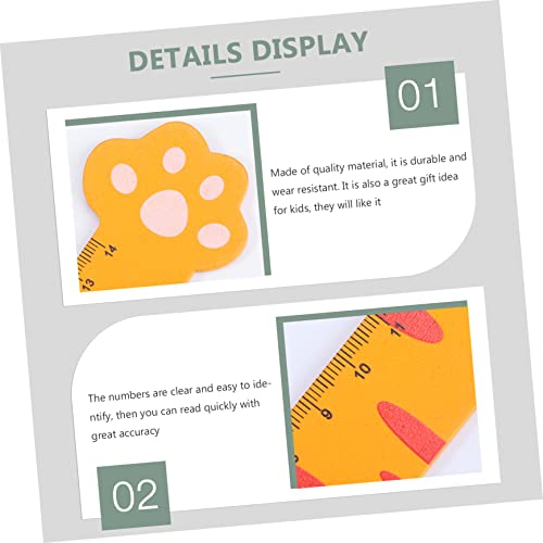 Hemoton 5Pcs Régua De Madeira Gatos Pata T Réguas Réguas Para Crianças Réguas De Desenho Réguas Inqu