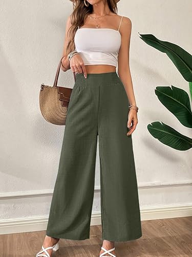 Image of Vogaan Trousers for Women | Women's Loose Fit Trousers | Women's High-Waisted Wide Leg Pant | Women Trousers Pants | Korean Trousers for Holiday