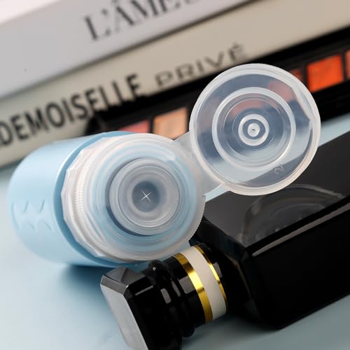 Image of Gemice Travel Bottles for Toiletries, Tsa Approved Travel Size Containers with Clear Bag, BPA Free Leak Proof Travel Tubs Refillable Travel Accessories for Cometic Shampoo Lotion Blue