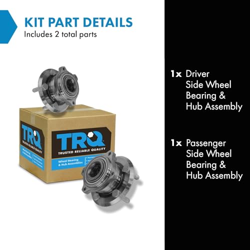 Image of TRQ 2 Piece Front Wheel Bearing & Hub Assembly Set 4WD Compatible with 2005-2023 Chrysler 300 2017-2023 Dodge Challenger 2006-2023 Charger 2005-2008 Magnum