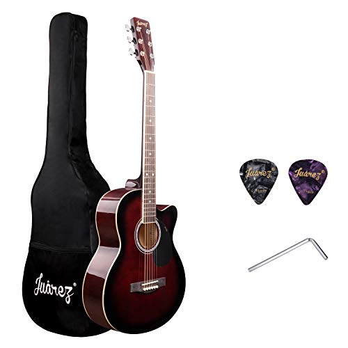 Image of JUAREZ Belleza cm 99.06 (39 Inch) Acoustic Guitar Kit, JRB39LN-DBS Linden Top, Rosewood Fretboard & Bridge, Truss Rod, Chrome Die Cast Machine Tuners, Dark Brown Sunburst