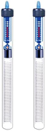 CNZ EH-100W 100W Aquarium Glass Submersible Heater, 2-Pack