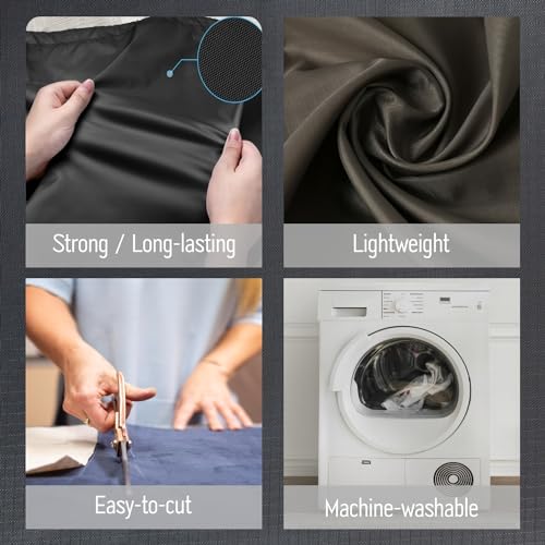 sheelokhwui Precut Nylon Fabric (5 Yards x 57 inch) - Water Repellent Ripstop Fabric, Lightweight, Durable - Used for Covers, Flags, Sacks, Bags, Kites, Outdoor Crafts and DIY - Black by sheelokhwui - Used condition - Image 4