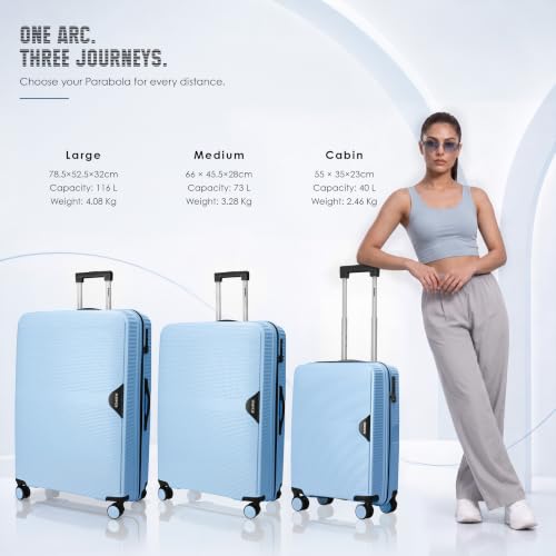 HRX Parabola 55cm Light Blue Polypropylene Suitcase - Image 8