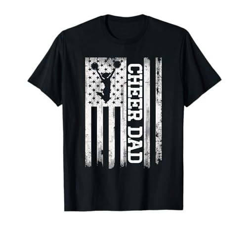 Cheer Dad American Flag Cheerleader Rebel Cheerleading T-Shirt for Kids Men