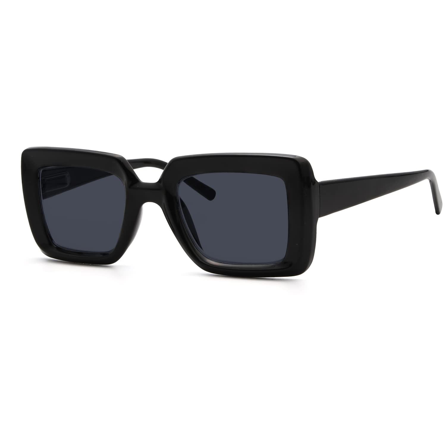Eyekepper Quadratisches Design Lese-Sonnenbrille für Damen Stylish Übergröße Sonnenschein Lesehilfe - Graue Gläser +2,75