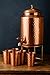 Pure Copper Hammered Water Dispenser Storage Water Tank with Tap and set of 4 Copper Glass | Water Pot | Cooper Water Storage Tank | 6.5 Ltr Capacity | 218 Oz