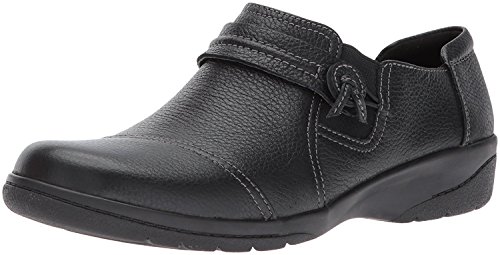 Clarks Women's Cheyn Madi Loafer, Black Tumbled Leather, 8.5 M US