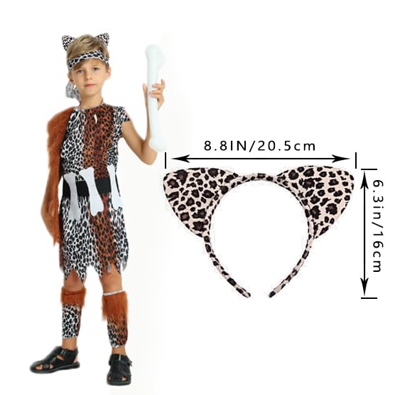 Leopard Ears Headband with Mask for Women,Leopard Costume Accessories for Halloween Cheetah Cat Cosplay