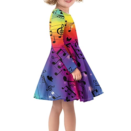 Girls Dress Size 2-14 Long Sleeve Dresses A-Line Twirly Skater Dress4