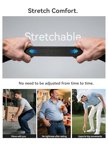 MILORDE Men's 2Pack Nylon Ratchet Belts, Casual Web Click Belt for Jeans, Business Dress, Adjustable Trim to Fit2