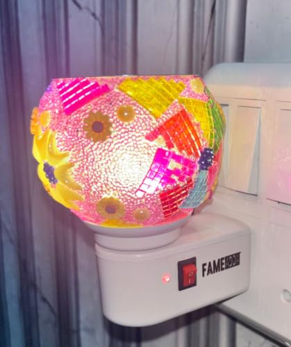 Image of Kapur Dani Camphor Electric Diffuser for Home Fragrance /Kapoor Dani Night Lamp /Multi Functional Essential Oil Camphor Burner Diffuser Electrical with On /Off Switch (Multicolor)