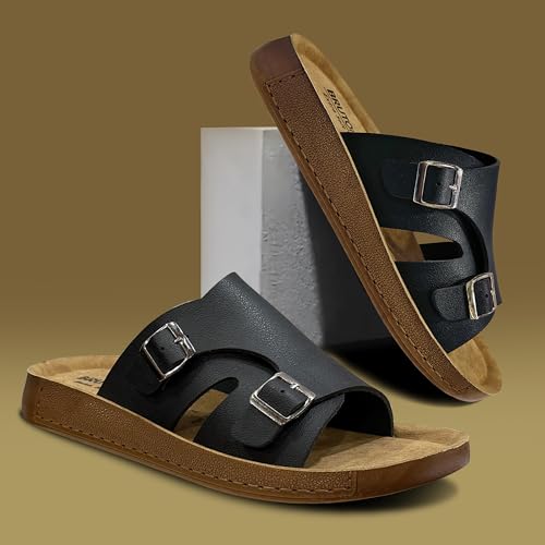 Image of BRUTON Stylish Men's Sandals Comfortable, Lightweight & Anti-Skid PU Material Casual for Office & Daily Use