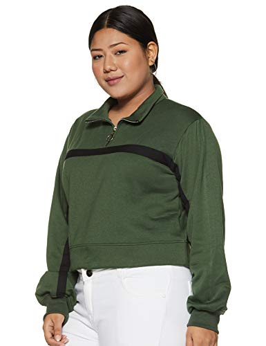 Image of SAFANA Women's Sweatshirt (LSWFS6048-OLIVE-M Olive Medium)