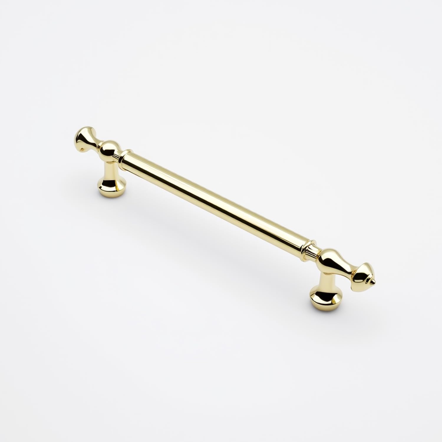Paquete de 10 manijas doradas pulidas para gabinete, 128 mm, centro de agujero central, aleación de zinc, latón dorado brillante, tiradores para cajones, cajones de cocina, armarios de baño,