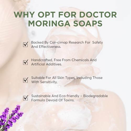Image of Herbal Handmade Bathing Soap 100gm (5 Piece) | Lavendar Soap for Deep Cleansing | Removes Dirt & Impurities | No Mineral Oils | Suitable for All Skin Types