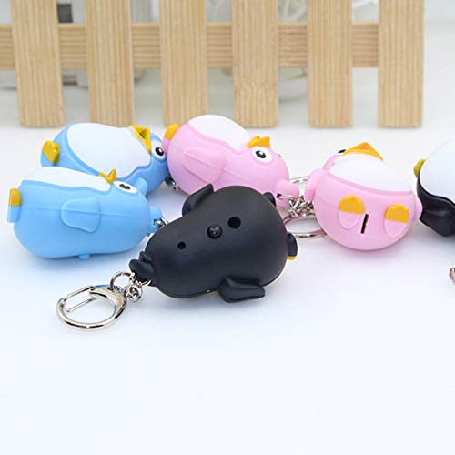 Chaveiro de pinguim PRETYZOOM com LED luminoso para chaveiro, chaveiro de decoração brilhante 2 peça