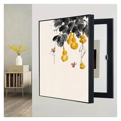 Boîte à fusibles masquée par une peinture décorative murale 40x50 cm | Déco entrée