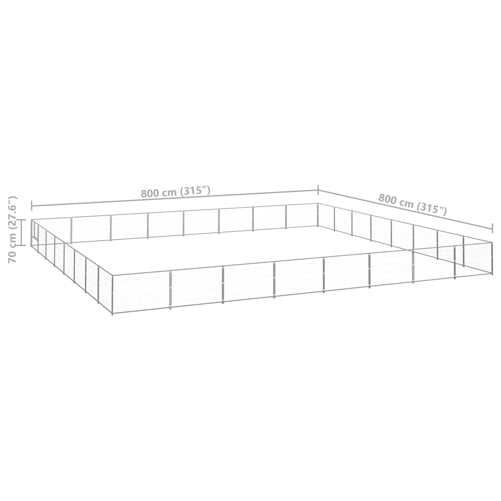Artykuły dla zwierząt — hodowla psów srebrna 64 m² stal, zwierzęta i artykuły dla zwierząt