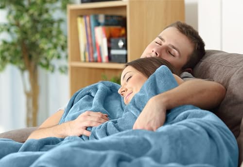 Image of Utopia Bedding Fleece Blanket Twin Size Washed Blue 300GSM Luxury Anti-Static Fuzzy Soft Microfiber Dorm Bed Blanket (90x66 Inch)