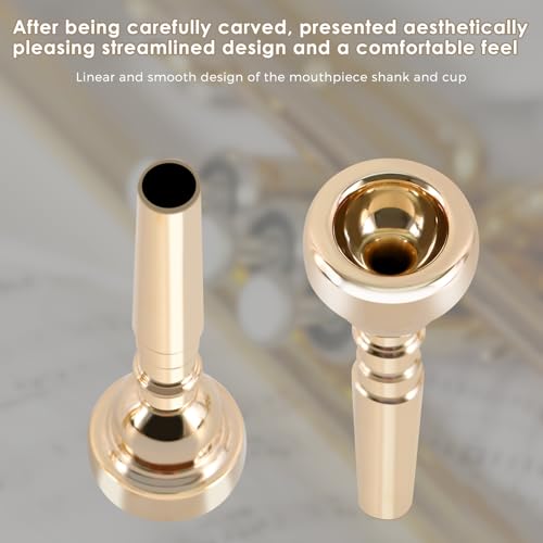 image for EastRock 3C Trumpet Mouthpiece Gold Bb Trompeta Mouthpiece Trumpet Ins