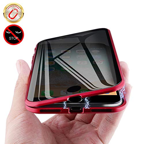 MIMEI Privacy Magnetic Case for iPhone 7G 8G 4.7inch, Clear Double Sided Tempered