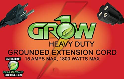Grow1 240V Extension Cord 16-Guage for Hydroponics, Reflectors, Ballasts, Grow Lights (1, 25-foot)