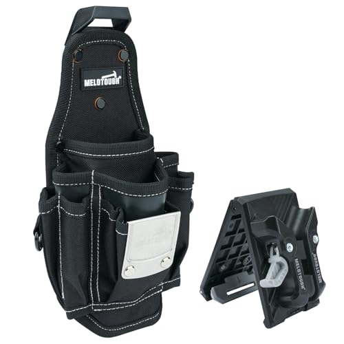 Image of MELOTOUGH Pocket Tool Belt Pouch-Small Tool Pouch with Quick Release Belt Clip,Clip on Larger Pockets & Loop, Clip on-Tool Holder Accessory