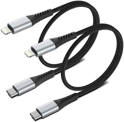 2FT USB C to Lightning Cable, 2 Pack iPhone Charging Cable USB C Braided 2 Foot Type C to Lightning Cable PD Fast Charging for iPhone 14 13 12 11 Pro Max Mini 10 8 7 Plus XR XS SE