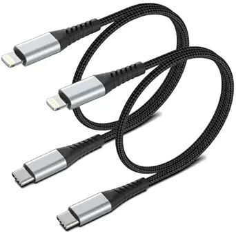 2FT USB C to Lightning Cable, 2 Pack iPhone Charging Cable USB C Braided 2 Foot Type C to Lightning Cable PD Fast Charging for iPhone 14 13 12 11 Pro Max Mini 10 8 7 Plus XR XS SE