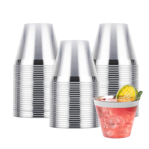 Goodluck 50PCS 9oz Plastic ‘General Use’ Cups, Silver, Disposable, for Party, Wedding, Thanksgiving, Christmas, and Events